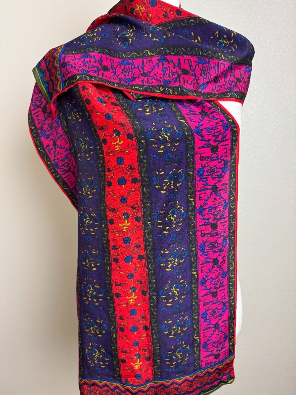 Metropolitan Museum of Art Silk Scarf Fuchsia & Purple & Red